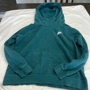 Nike Women's Teal Hooded Cowl Turtleneck Sweatshirt